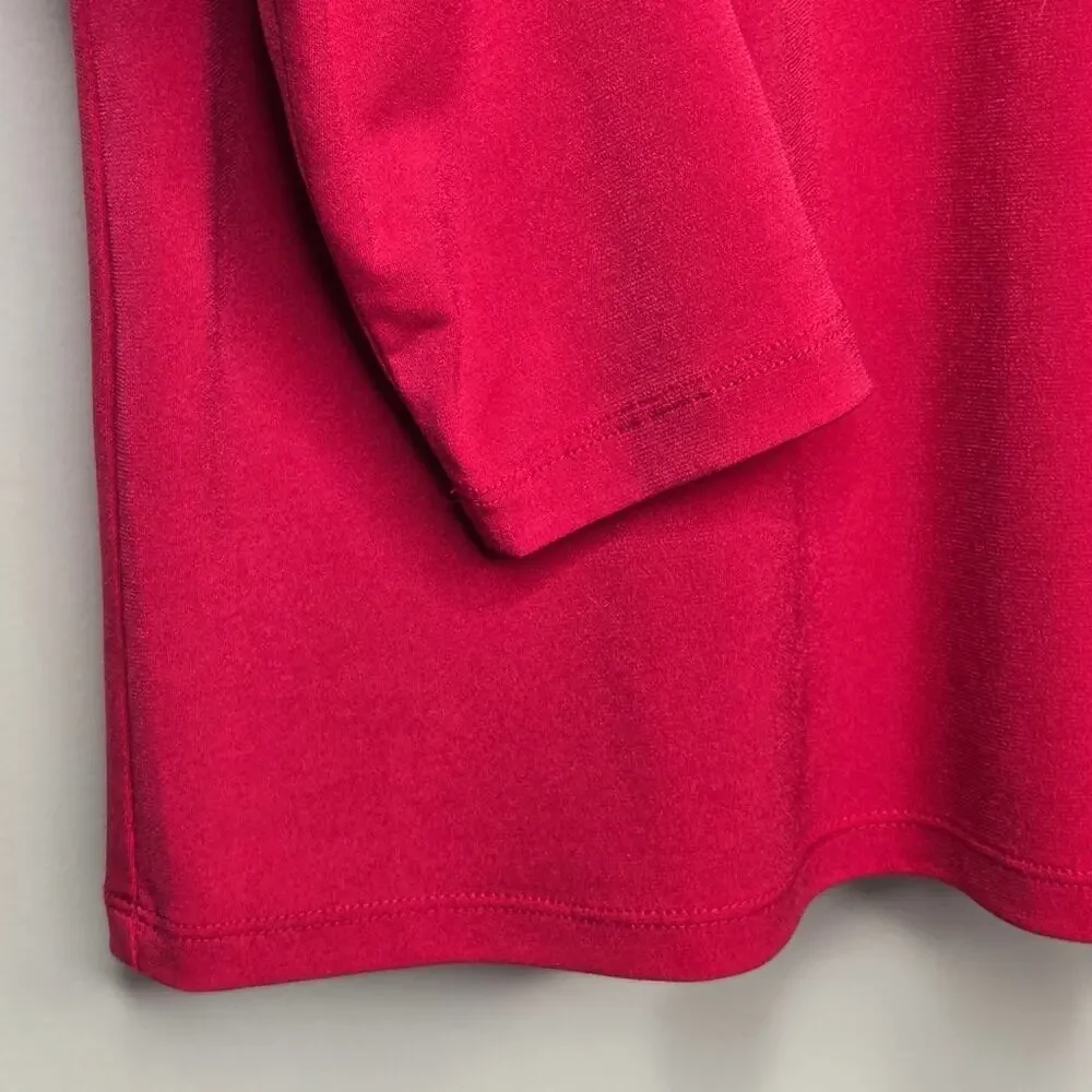 MICHAEL KORS Fusia Pink Long Sleeve Top Keyhole Neck Size M